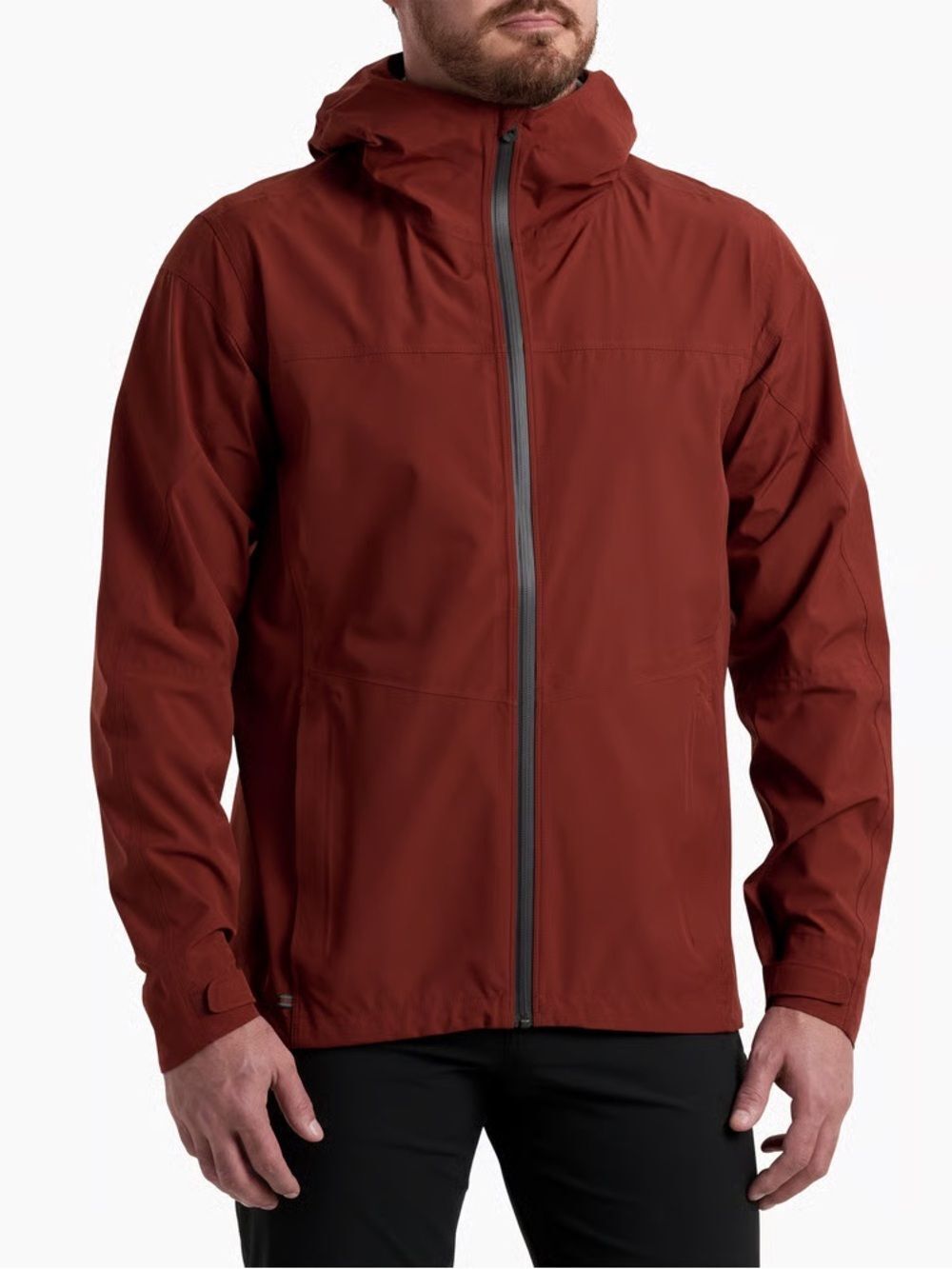 Kuhl Mens Stretch Voyagr Jacket Size Small Brick Red Waterproof Rain Coat